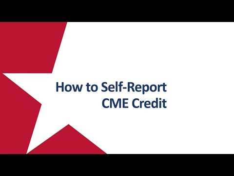 How to Self-Report CME Credit