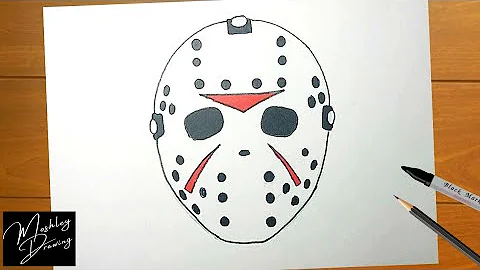 how to draw jason voorhees mask