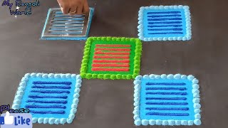 Creative Rangoli Design for Diwali | Beautiful Deepavali Kolam | Freehand Muggulu for Festival