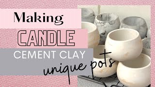 Making cement clay candle pots with hydro stone