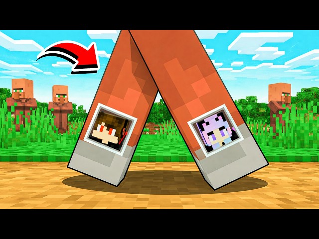 We Built a SECRET BASE Inside a VILLAGER'S LEGS!