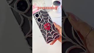 DIY SpiderMan phone case ❤️🕸️ #diy #spiderman #youtubeshorts #artandcraft #shorts #goviral