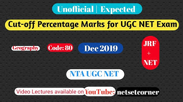 Expected cutoff marks Dec 2019 NTA UGC NET | Geography Subject | Netset Corner