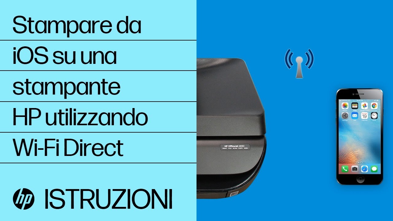 Come stampare da iOS su una stampante HP usando Wi-Fi Direct