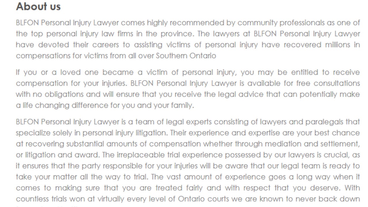 Collingwood Personal Injury Lawyer BLFON Personal Injury Lawyer YouTube