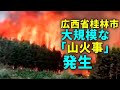 広西省桂林市　大規模な「山火事」発生