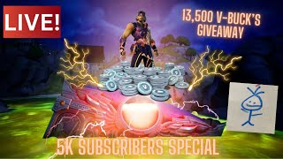 Fortnite 13,500 V-Buck’s Giveaway (5k Subscribers Special)