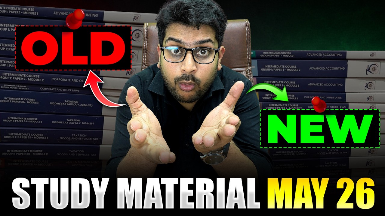 CA Foundation May 26 Alert 🚨|| ICAI New Study Material For May 26 - YouTube