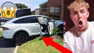 Jake Paul Wrecks Tesla