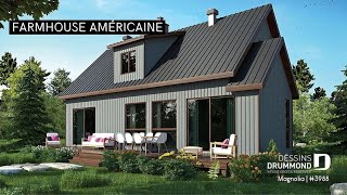 Plan de maison style fermette moderne de Dessins Drummond (plan 3988)