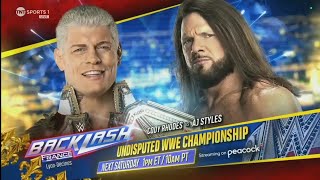 WWE 2K24 - Cody Rhodes vs AJ Styles - Undisputed Championship: BACKLASH 2024 - [2K60]