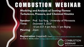 Modeling and Analysis of Sooting Flames: Turbulence, Pressure, Chemical Kinetics, Speaker: Suo Yang screenshot 4