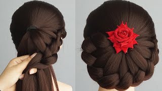 Braided Bun Hairstyle For Ladies | Trending New Hairstyle For Wedding & Party