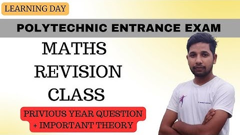 Polytechnic Entrance Exam Math पालीटेक्निक मैथ Important Questions By Saurabh Ojha