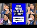 How I remove facial hair at home? Painless unwanted hair removal ! 💙 Trim Eyebrows, Upper Lip easily