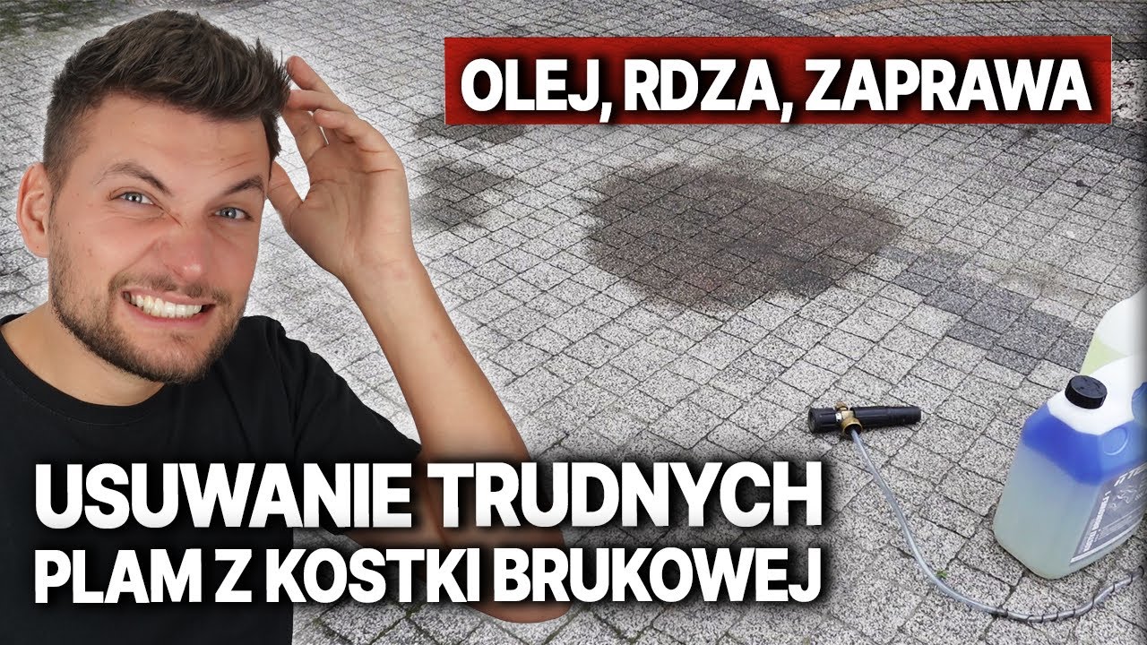 Jak usunąć plamy olejowe z kostki brukowej? Usuwanie rdzy z kostki | DOMINIKMALUJE