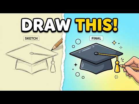 Graduation Hat | How to Draw Graduation Hat | Graduation Hat Drawing | Draw and Color Graduation Hat
