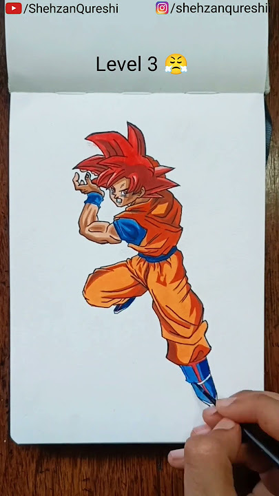 What's your Level😎 | Drawing Goku Super Saiyan God 🔥