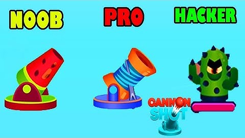 CANNON SHOT! GAME - NOOB vs PRO vs HACKER ( ios - Android ) gameplay