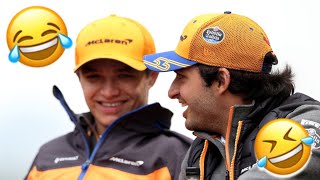 MOMENTOS GRACIOSOS DE CARLOS SAINZ Y LANDO NORRIS 😂