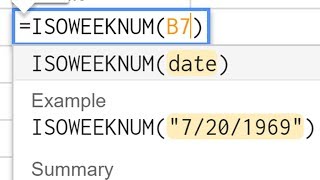 Find the Week Number in Google Sheets with the ISOWEEKNUM Function screenshot 4