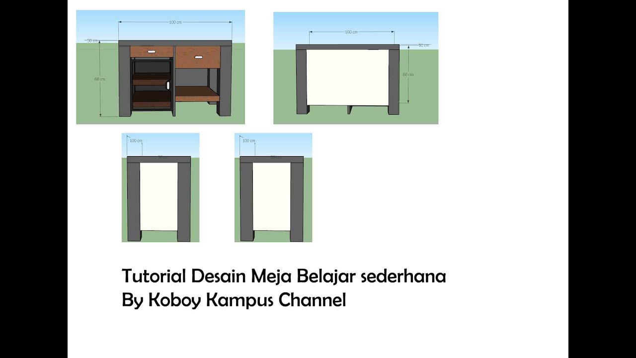 tutorial desain  meja  belajar sederhana  sketchup 2021 YouTube