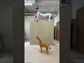 【Dog playing ring toss with a moving giraffe】#dog #challenge #funny