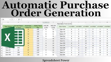 Automatically Generate Purchase Order in Excel