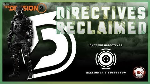 I Made A Reclaimer Build In Division 2 (Ongoing Directive/Perfect Overclock)