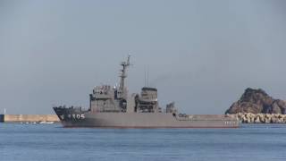 M160603 海上自衛隊 多用途支援艦『えんしゅう』 由良港出港