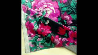 Digital Print Korea Knit Warp 92 Polyester 8 Spandex Korean Velour Peony Digital Print Velvet Fabric