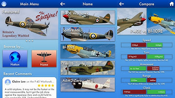 WWII Fighter Plane Comparison App - Interactive Prototype Demonstration