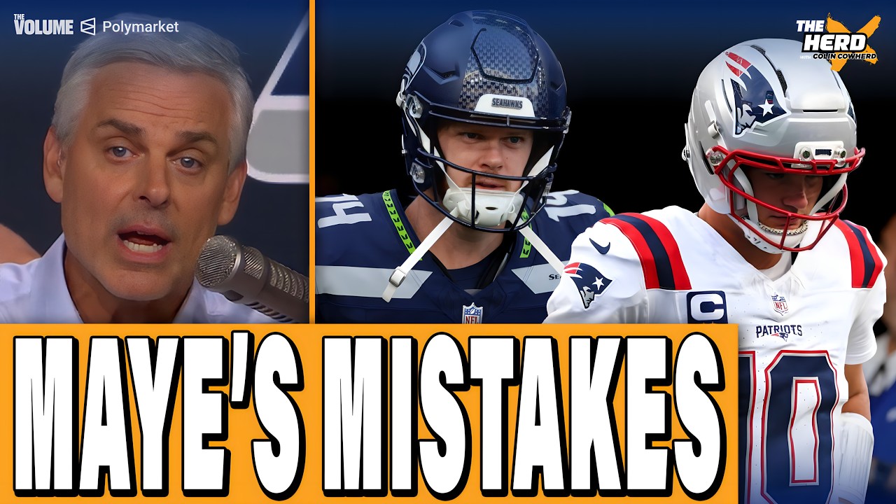 Patriots-Seahawks REACTION: Drake Maye MISTAKES, Sam Darnold INJURED | Colin Cowherd: HERD NFL