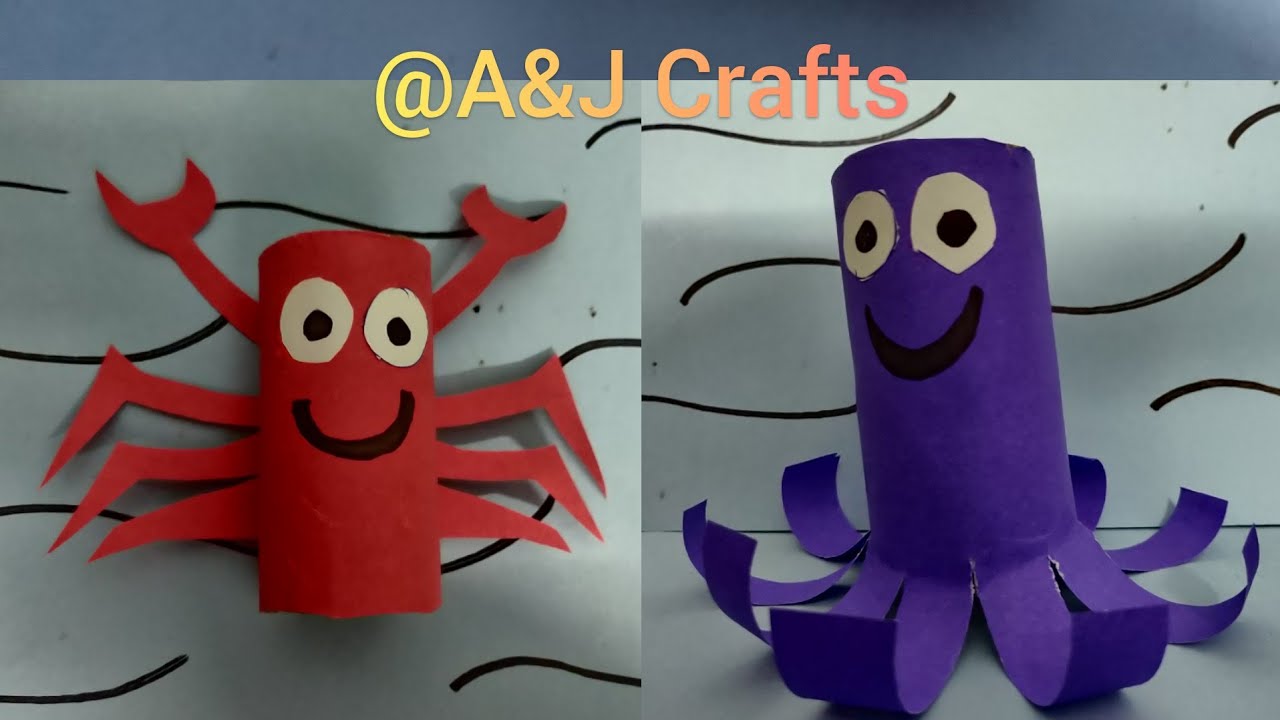 World Ocean Day || PAPER ROLL CRAFTS || Aquatic Animals Puppets