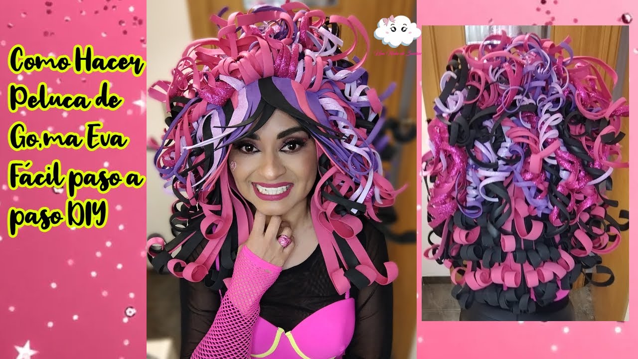 ✨Como hacer Peluca de Goma Eva o Foamy Estilo Bratz Fácil DIY🩷