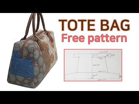 DIY Simple tote bag/Tote bag tutorial/Free pattern/한장 패턴으로 토트백 만들기/패턴공유/