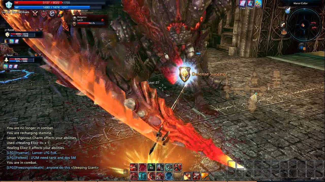 Tera Online Gameplay Final Sinestral Mansion Boss Battle with no Healer