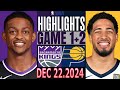 Sacramento Kings Vs Indiana Pacers Game 1ST 2ND Highlights Dec 22 2024 NBA Season 2024 25