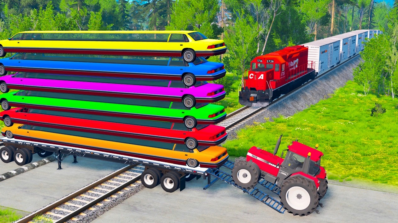 Flatbed Truck McQueen | Transportation with Truck - Pothole vs Car | BeamNG.Drive Gameplay