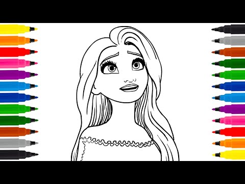 Frozen 3 Elsa Drawing, Coloring Pages | Let's Draw Elsa Queen