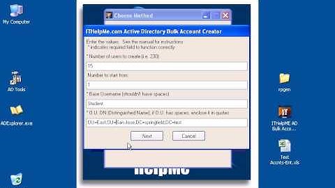Active Directory Bulk Account Creator Wizard Mode