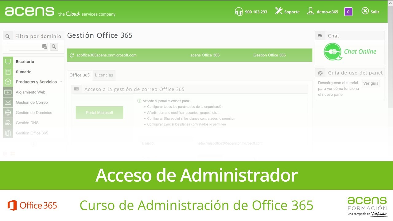 Acceso de Administrador - Curso de Administración de Office 365 de acens  (1/8) - YouTube