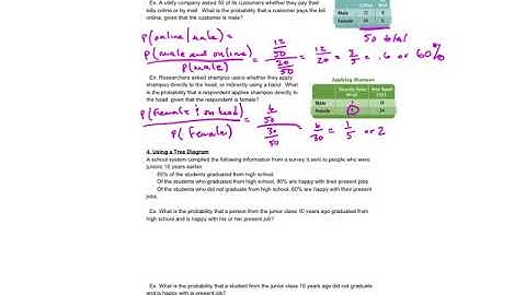 11-4 Conditional Probability Video Notes - Algebra 2