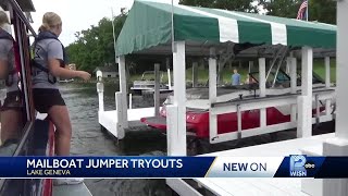 Teens try out for Lake Geneva mailboat jumper jobs