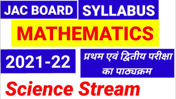 MATHEMATICS CLASS 12 JAC BOARD SYLLABUS 2021-22@JHARKHAND BOARD 12th SCIENCE SYLLABUS 2022/@syllabus