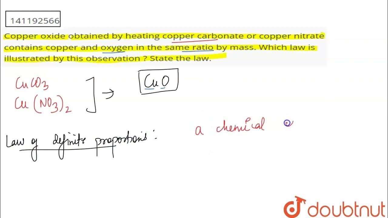 Copper oxide obtained by heating copper carbonate or copper nitrate