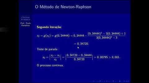 Aula 08 de Cálculo Numérico: O Método de Newton - Raphson ou Método das Tangentes