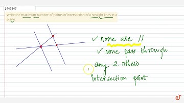 Write the maximum number of points of intersection of 8 straight lines    in a plane.