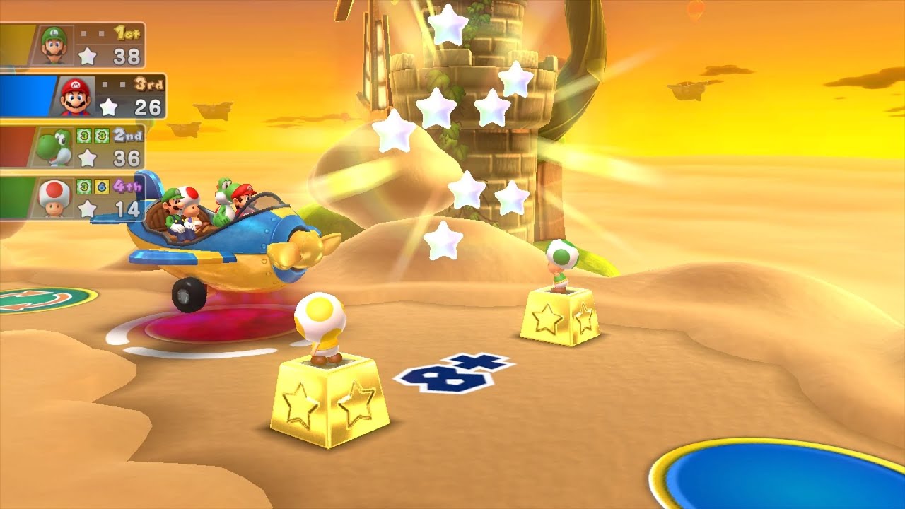 Mario Party 10 Mario Party #912 Mario vs Yoshi vs Toad vs Luigi Airship Central Master Difficulty