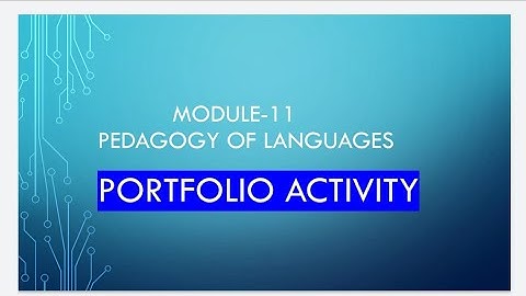 NISHTHA| MODULE-11 PORTFOLIO ACTIVITY (MODEL)